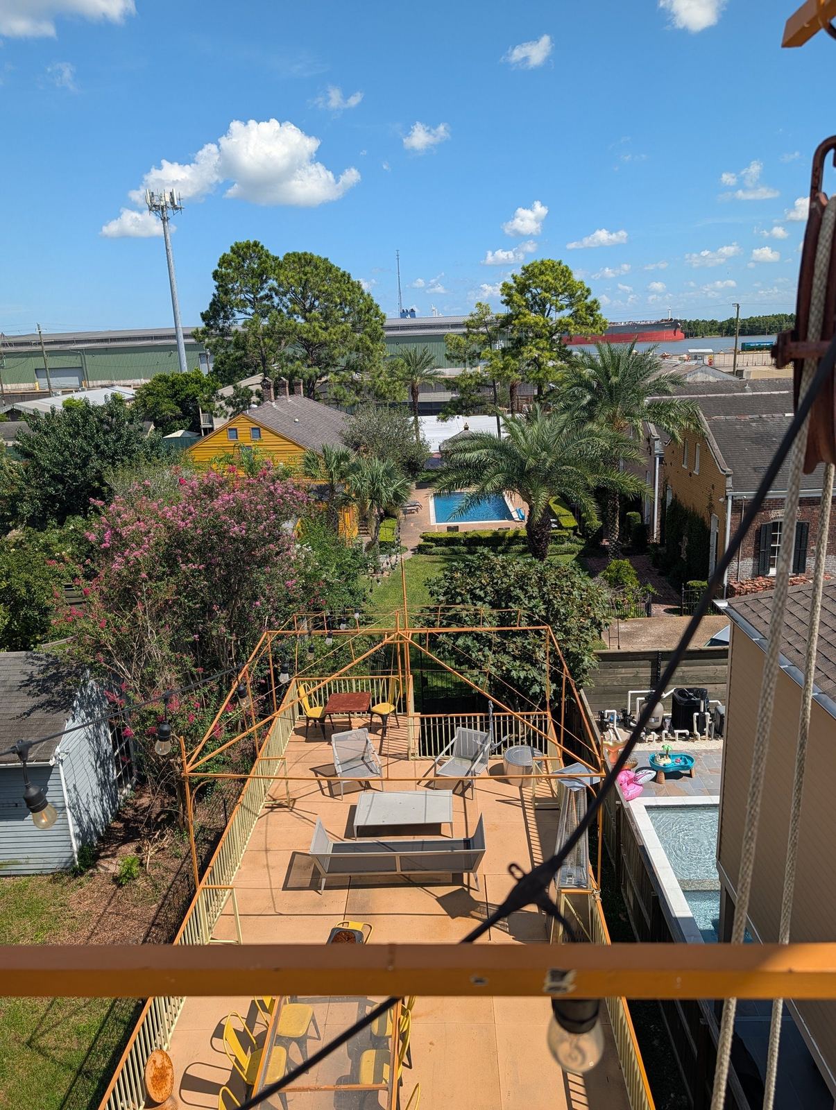 The New Orleans site before installation, looking out toward the Mississippi